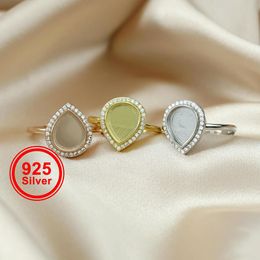 Necklaces 1pcs 8x10mm Pear Ring Settings Adjustable for Breast Milk Cabochon Solid Sterling Sier Bezel Diy Supplies 1294208