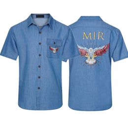 2024 Mens Casual Shirts Elegant Fashion High-end Cotton Denim Long-sleeved Shirt Tops S-XXL