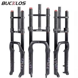 BUCKLOS MTB Fork 20 26 Inch Fatbike Double Shoulder Mountain Bike Suspension Fat Tyre Bicycle Air for Snow Beach 231221