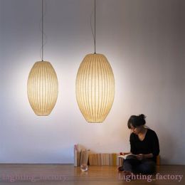 George Nelson Bubble Saucer Lamp E27 LED White Silk Pendant Light H60cm H65cm White Silk Pendant Lights Lamp White Silk hanging Li236S