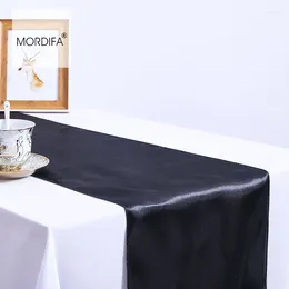 Table Runner 30 275cm Black Satin For Wedding Christmas Luxury Runners Modern Coffee Decorations