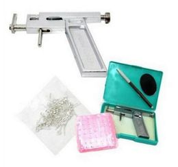 NEW ARRIVAL Professional Ear Body Nose Piercing Gun Machine Tool Kit Set 98Pcs Steel Studs Piercing the Ear Guns Iron Suit 5531585