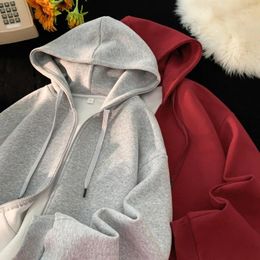 Men's Hoodies 2023 Autumn Winter Zip Hooded Sweatshirt Coat For Men Cotton Hoodie Basic Solid Colour Casual Unisex Male Clothing