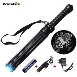 Sets Powerful Zoomable XML Q5 Led Telescopic Self Defense Stick Tactical Baton Rechargeable Flash Torch 186502478233A