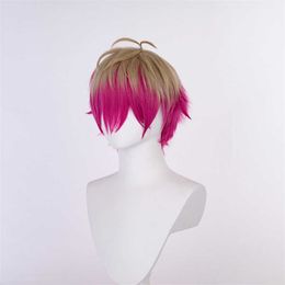 Blue Prison Cocos Wig Double tone Reversed Short Hair High Temperature Silk Anime Character Style Hair Set