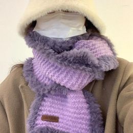 Scarves Designer Brand High Quality Soft Waxy Woollen Knitted Scarf For Women Winter Korean Version Solid Colour Thick Warm Neck