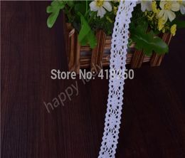 200Yard white color Cotton Lace Crochet Ribbon lace whole width 21mm Lace Trim Edging Wedding8990749