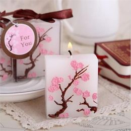 50PCS Cherry Blossom Candle Favors Bridal Shower Wedding Giveaways Anniversary Souvenirs Party Gifts236K