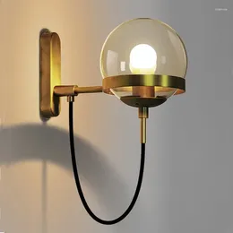 Wall Lamp Modern Glass Ball For Living Room Bedroom Loft Nordic Bedside Light Industrial Bathroom Fixtures E27 Mirror