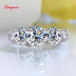 Wedding Rings Smyoue 18k Plated 36CT All Moissanite for Women 5 Stones Sparkling Diamond Band S925 Sterling Silver Jewelry GRA 230269O