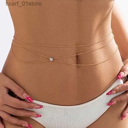 Waist Chain Belts Boho ltilayer Rhinestone Belly Belt Waist Chain for Women Summer Bikini Sexy Harness Bo Chains Festival Jewellery AccessoriesL231221