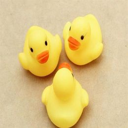 Cheap whole Baby Bath Water Toy toys Sounds Yellow Rubber Ducks Kids Bathe Children Swiming Beach Gifts2437