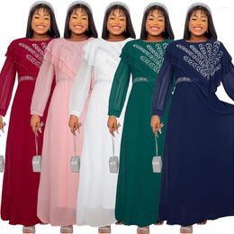 Ethnic Clothing African Party Dresses For Women Elegant Summer Kaftan Muslim Chiffon Maxi Long Dress Africa Plus Size 2023