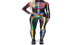 Halloween Costumes for Women Horror Zombie Costume Female Sexy Skeleton Costume Halloween Clothes Jumpsuit Festival SXL7729035