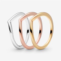 New Brand 925 Sterling Silver Polished Wishbone Ring For Women Wedding Rings Fashion Engagement Jewellery Accessories2934