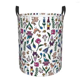 Laundry Bags Garden Gnomes And Animals Basket Collapsible Large Clothes Storage Bin Baby Hamper