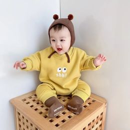 Baby Clothes Autumn and Winter Set Heavy Onesie Fleece Pajamas 231220