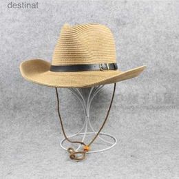 Wide Brim Hats Bucket Hats New Extra Large Size 62cm Foldable Jazz Straw Hat Men and Women Summer Beach Lanyard Sunscreen Outdoor Sports Sun Hat WholesaleL231221