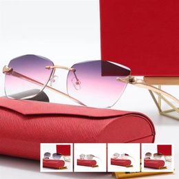 Fashion rimless sunglasses mens designer glasses for womens luxury Sunglass eyeglasses lentes de sol accessories shield shades des292C