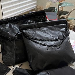 22 Garbage Bag Designer Womens Shoulder Bag Cowhide Diamond Classic Black Hardware Metal Buckle Luxury Tote Coin Matelasse Chain Crossbody Bag Shopping Bags 32/36cm