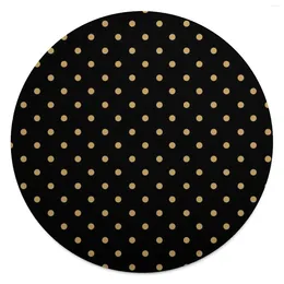 Blankets Gold Dot Round Blanket Vintage Print Travelling Flannel Throw Soft Warm Couch Chair Custom Bedspread Gift