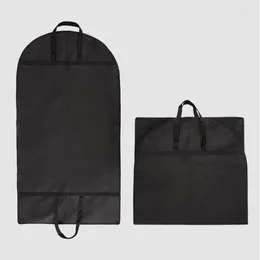 Storage Boxes Travel Garment Bag With Handles Non-woven Fabric Clothing Dust Cover Heavy-duty For Hanging Gowns Trips