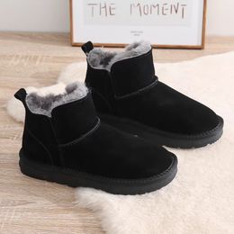 Women Boots Snow Boot Brown Silver Classic ankle soft booties fur anti-slide Ladies Booties outdoor Winter Warm Shoes 35-40