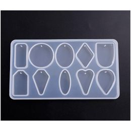 Moulds Pendant Sile Moulds Hanging Hole Uv Resin Mould Diy Craft Necklace Earrings Mods Tags Charm Circle Oval Drop Delivery Je Dhgarden Dhtvs