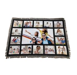 Sublimation 9 Panel Blanket 15 Panel Blanket with tassel white Colour Easily Personalised Memorial gift Valentine039s Day gift1128038