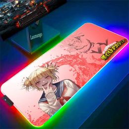 Mouse Pads Wrist Rests Xxl Gaming Mouse Pad My Hero Academia Laptop Mat Large Custom Backlight Carpet Rgb Pc Accessories Gamer Cute Mousepad Anime BigL231221