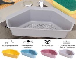 Corner Sink Garbage Philtre SelfStanding Drain Storage Basket Triangle Sieve Rack Sink Leftovers Soup Separated Kitchen Tools2951434