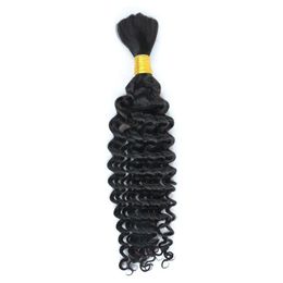 Bulks YAOJISUDAJI Deep Weave Bulk Braiding Hair Human Hair Micro Braids Mixing length 50g Each Bundle Natural Black Colour