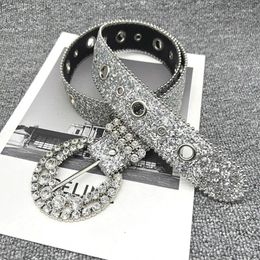 Belts Cyber-punk Women With For Rhinestone Light Luxury Ladies All-match Waistba