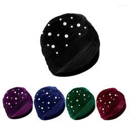 Berets Velvet Inner Hijabs Muslim Turban Caps For Women With Drill Ethnic Islamic Wrap Head Soft Turbante Headwear Mujer Bonnet