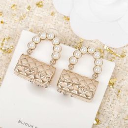 2021 New Brand Fashion Jewellery For Women Jelly Bag Design Earrings Party Pearls Bag Earrings C Name Stamp Crush Bag Earrings2283