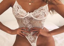 11 Colours Sexy Women Lace Bodysuit High Leg Lingerie Bralet Suits One Piece See Through Women Underwears Jumpsuit6226267