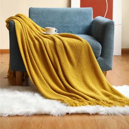 Blankets White Brick Red Sofa Blanket Throw Thickened Knitting Office Nap Air Conditioning Warm El Towel Custom Throws Decor