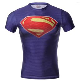 Men's T Shirts Mens Fitness Running Short Sleeve 3D Printed T-shirts Men Compression Raglan Rash Guard Training Costume Tops