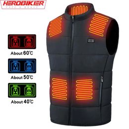 Apparel Motorcycle Apparel Areas Heated Vest For Men Women Usb Jacket Power Bank Electric Heating Thermal Hunting Winter Fashion Black M3