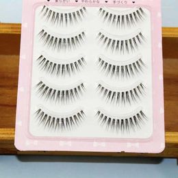 False Eyelashes 5pairs Invisible Band Mink Eye Lashes Crisscross Transparent Handmade Dramatic Realistic Upper Lash