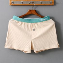 Underpants Men Cotton Boxers Briefs Quick-Drying Seamless Panties Mid-waist Solid Colour Simple Comfortable Casual Loose Homewear