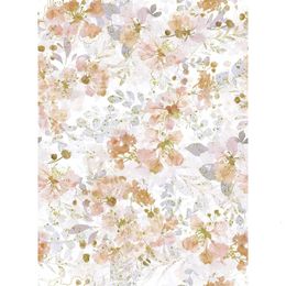 Watercolour Light Yellow Floral Wallpaper Retro Peel And Stick PVC Wall Decor Flower Selfadhesive Vinyl Cabinet Sticker 231220