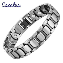 Other Escalus Health Men's Bracelet Antique Sier Colour Magnetic for Men Magnet Fashion Charm Jewellery Gift Classic Bracelets