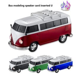 Speakers High quality Colourful mini speaker car shape mini bus speaker support FM +U Disc Insert Card mini speaker MP3 player