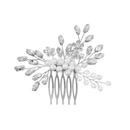 Hair Clips Bridal Comb Headdress Handmade Pearl Glass Lightweight Headwear For Birthday Stage Party Show Dress Up