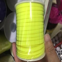 Neon Yellow 5mm 20M Elastic lycra Cord Stitched Nylon Lycra Cord Soft And Thick Cord Stretchy Fabirc Lycra String227t