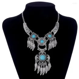 Pendant Necklaces LOVBEAFAS Fashion Bohemian Maxi Statement & Pendants Leaves Tassel Collier Collar Vintage Necklace Women Jewellery