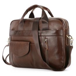 Men's Bag Genuine Leather Briefcase Handbags Business Portfolio Men Male Laptop Office 231220