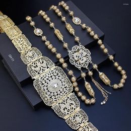 Necklace Earrings Set Sunspicems Chic Morocco Belt Body Chain Bride Crystal Caftan Shoulder Chest Arabic Women Wedding Bijoux