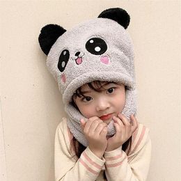 Scarves Toddler Kids Baby Boy Girl Winter Warm Plush Scarf Hats Earflap Beanie Hat Cap Cute Bear 2021 Design Sky224q